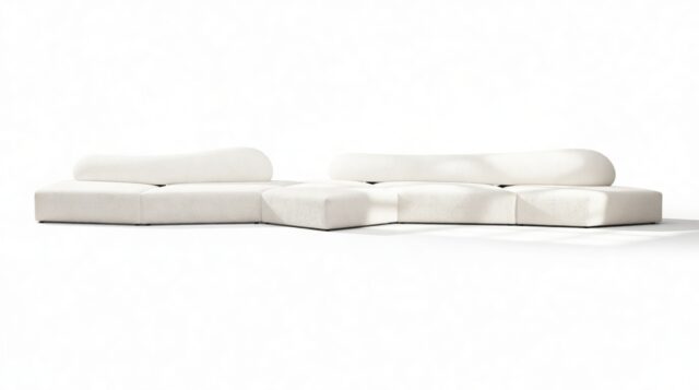 The On the Rocks – White Textured Chenille, Five Seater