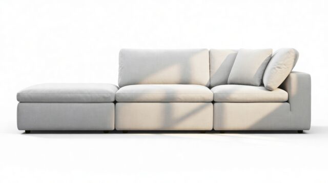 The Ciel – Dove Linen, Open End Sofa (Left)