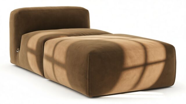 The Le Mura – Brown Vegan Suede, Chaise Lounge