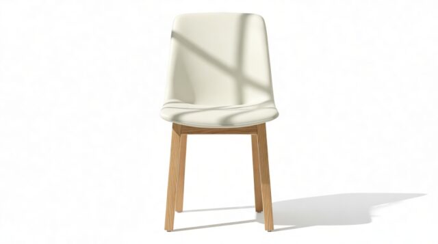 The Clair – Eggshell Vegan Leather and Natural Ash, Side Chair