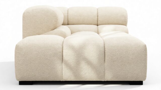 The Tufty – Eggshell Boucle, Corner Half (Left)