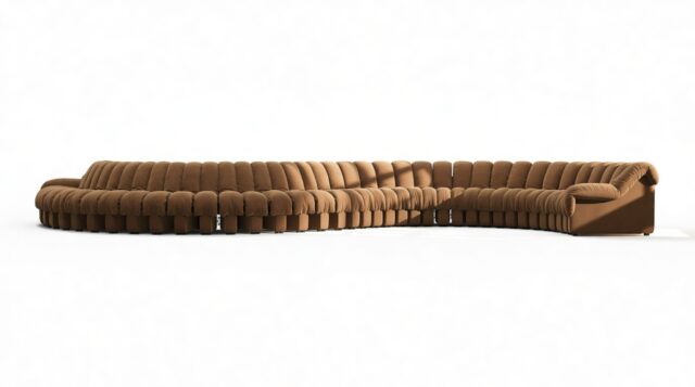 The DS 600 – Brown Vegan Suede, Curved Sectional