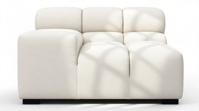 The Tufty Outdoor – Soft White Performance Weave (Outdoor), Armrest (Left)