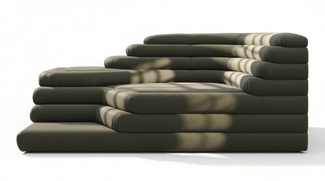 The Terrazza – Army Green Vegan Leather, Right Arm