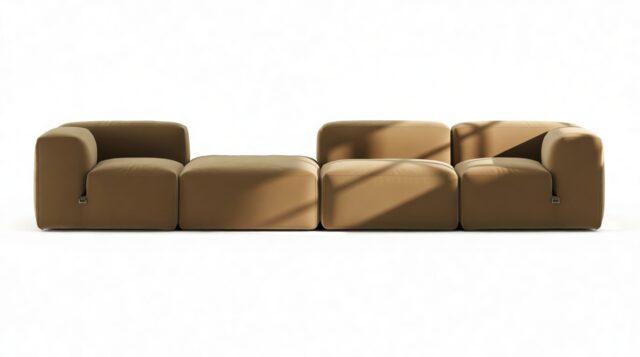 The Le Mura – Old Gold Velvet, Four Seater (Left)