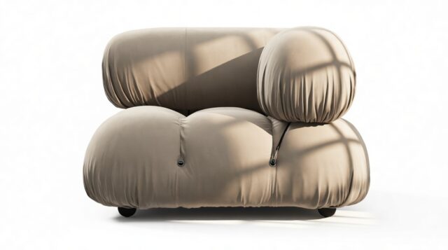 The Bellini – Greige Velvet, Right Corner