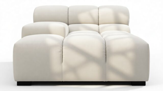 The Tufty – Oatmeal Brushed Weave, Deep Armrest (Left)