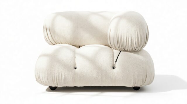 The Bellini – White Boucle, Right Corner