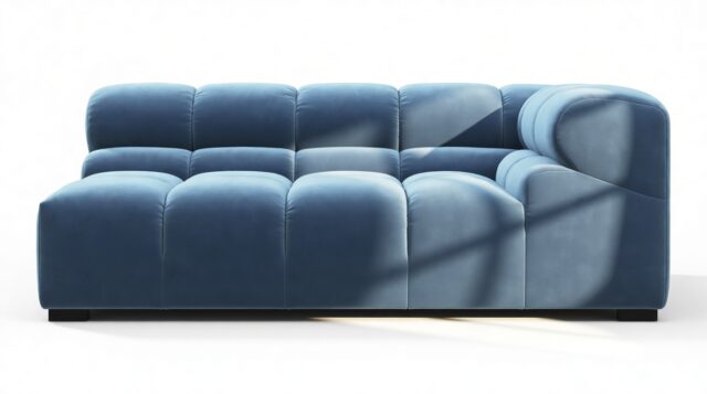 The Tufty – Aegean Blue Velvet, Extra Large Corner (Right)