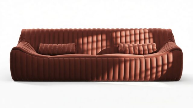 The Sandra – Burgundy Luxe Velvet, Three Seater Sofa