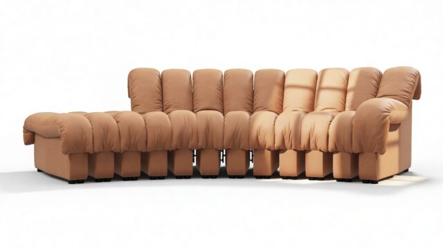 The DS 600 – Tan Vegan Leather, Small Open End Sofa, Left