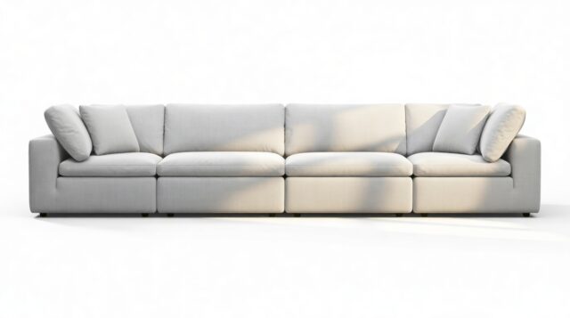 The Ciel – Dove Linen, Four Seater Sofa