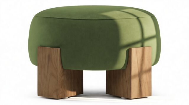 The Vita – Lichen Plush Velvet, Ottoman