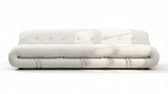 The Soriana – White Boucle, Three Seater Sofa
