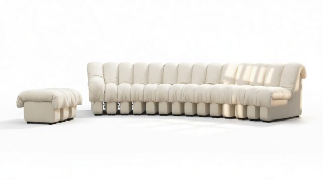 The DS 600 – Cream Vegan Leather, Sectional, Combination 2, Left Arm
