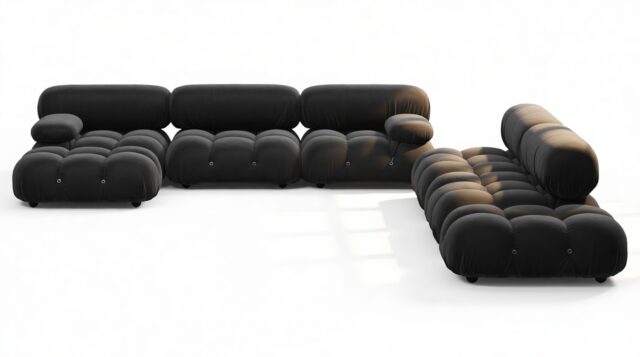 The Bellini – Black Velvet, Sectional (Large Right Corner)