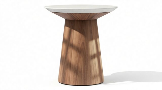 The Cellier – White and Walnut, Side Table