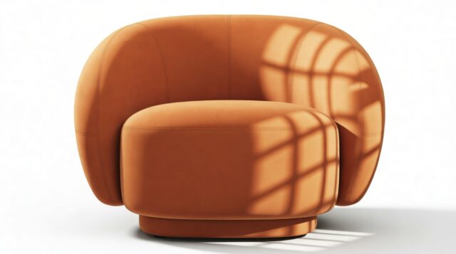 The Julep – Apricot Velvet, Lounge Chair