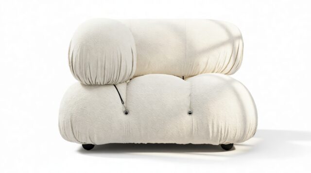 The Bellini – White Boucle, Left Corner