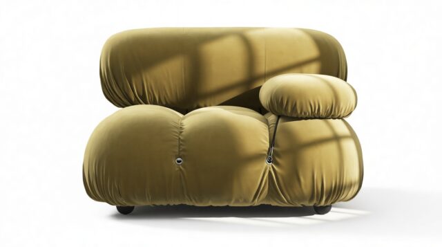 The Bellini – Olive Gold Velvet, Right Arm