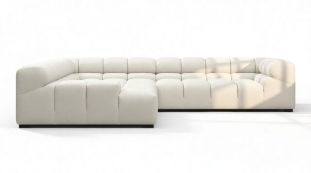 The Tufty – Oatmeal Brushed Weave, Corner (Left) – Sectional