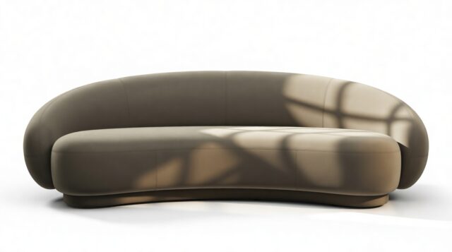 The Julep – Ash Brown Velvet, Three Seater Sofa