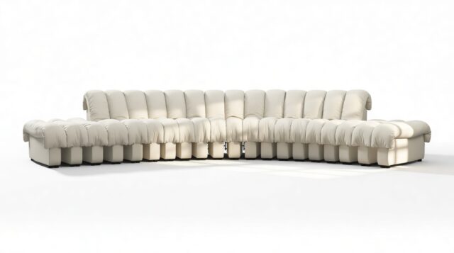 The DS 600 – Cream Vegan Leather, Large Open End Sofa