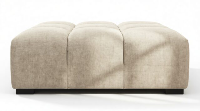 The Tufty – Beige Gray Chenille, Ottoman