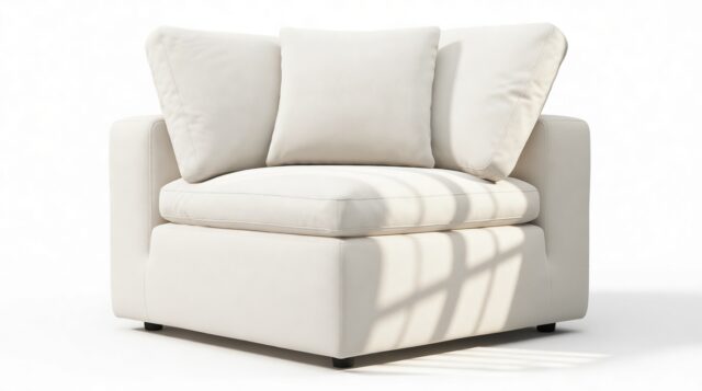 The Ciel – Oatmeal Brushed Weave, Corner Module