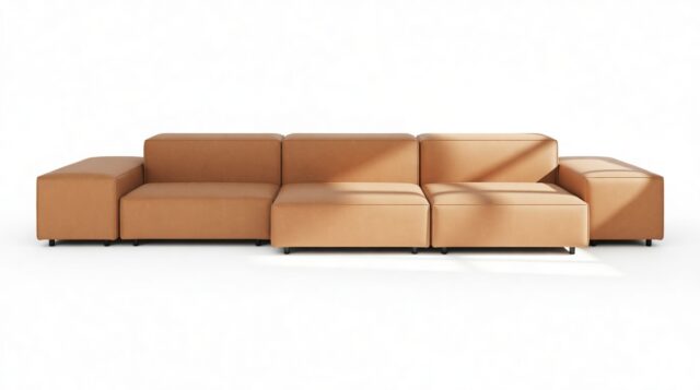 The Extrasoft – Tan Vegan Leather, Three Seater Sofa (Left)
