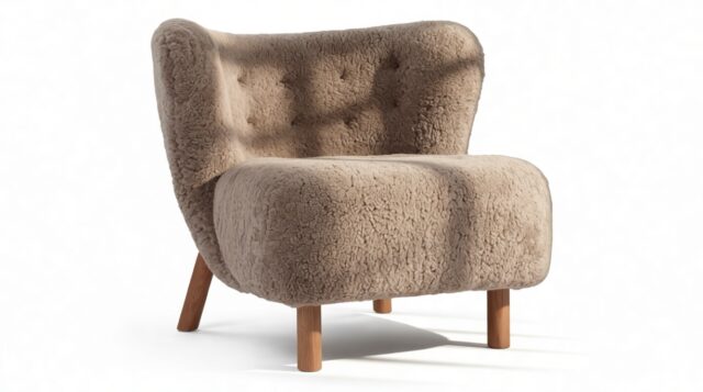 The Petra – Cappuccino Luxe Sheepskin, Lounge Chair
