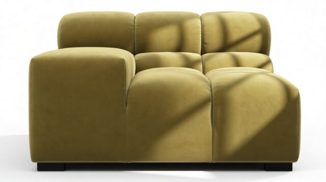 The Tufty – Olive Gold Velvet, Armrest (Left)