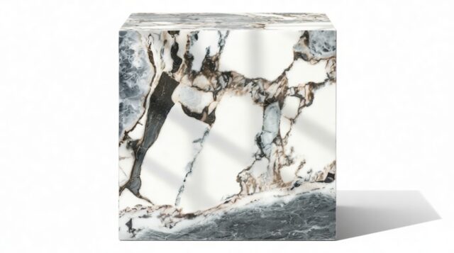 The Plinth – Modellato Marble, Short Side Table