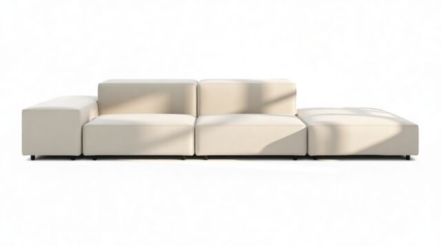 The Extrasoft – Oatmeal Brushed Weave, Open End Sofa (Right)