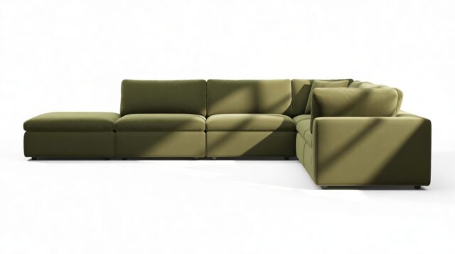 The Ciel – Spruce Luxe Velvet, Sectional (Right Corner)