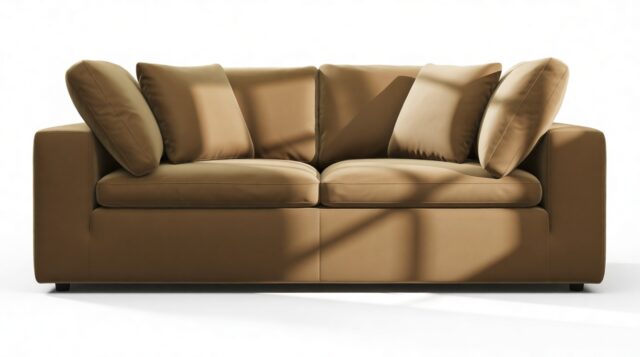 The Ciel – Old Gold Velvet, Two Seater Sofa