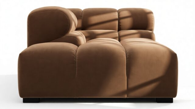 The Tufty – Mocha Velvet, Corner Half (Left)