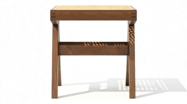 The Jeanneret Low Stool – Walnut, Stool