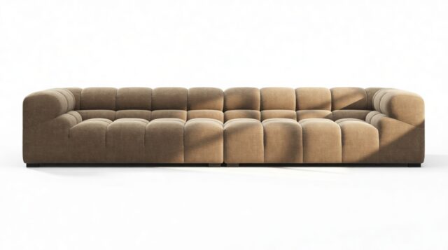 The Tufty – Cappuccino Brown Chenille, Extra Large Sofa – Sectional