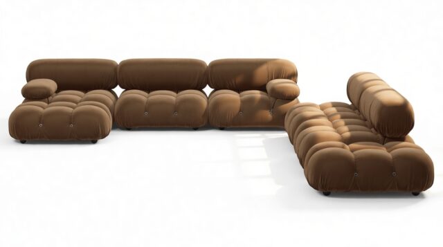 The Bellini – Mocha Velvet, Sectional (Large Right Corner)