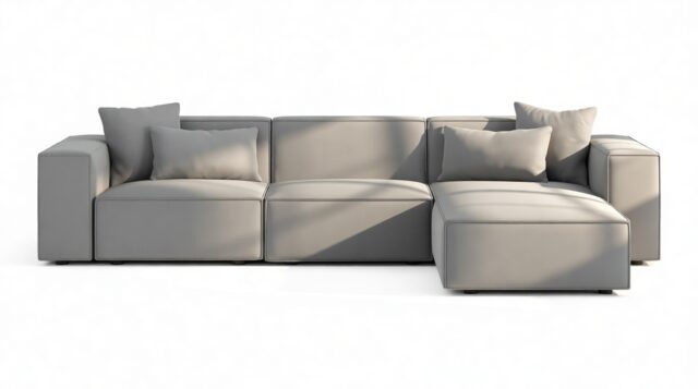 The Arlesia – Harbor Gray Flat Weave, Right Chaise