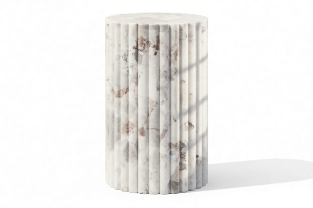 The Kronos – Orso Grigio Marble, Side Table