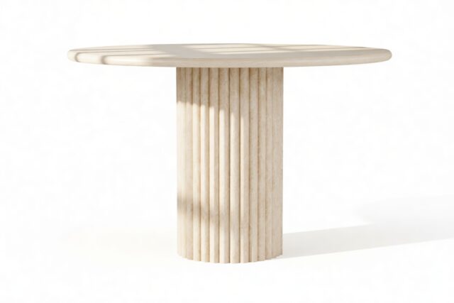 The Kronos – Travertine, 47in Dining Table