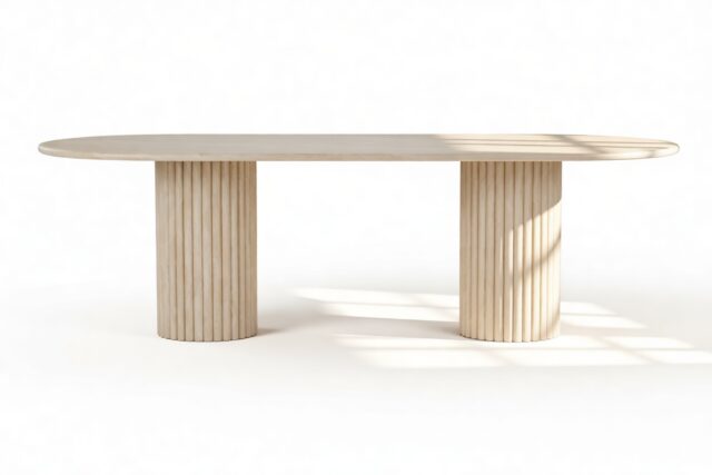The Kronos – Travertine, 98in Dining Table