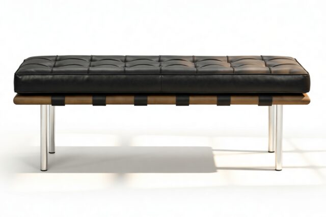 The Barcelona – Vintage Black Vegan Leather, Two Seater