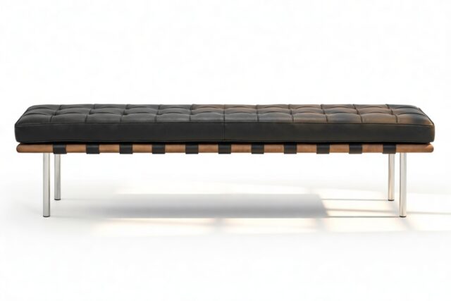 The Barcelona – Midnight Black Premium Leather, Three Seater