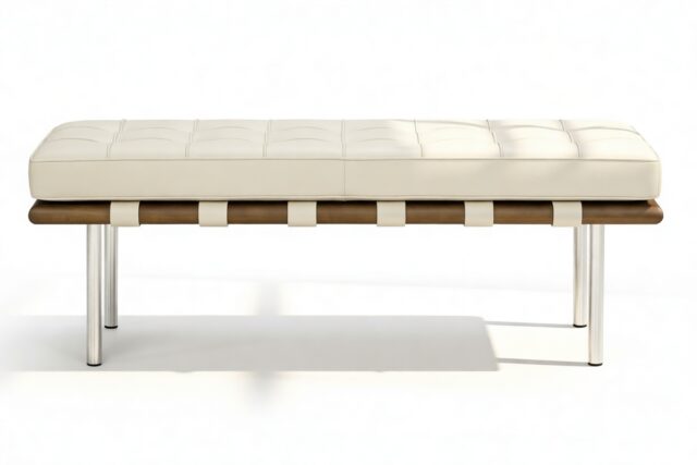 The Barcelona – Ivory Premium Leather, Two Seater