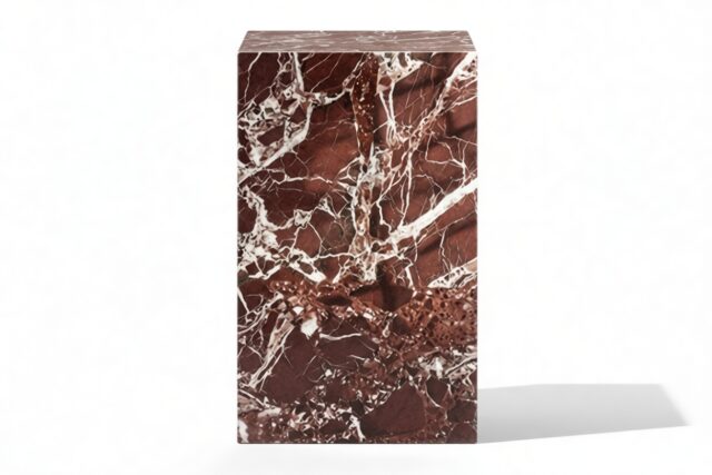 The Plinth – Rosso Levanto Marble, Side Table