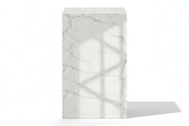 The Plinth – White Marble, Side Table