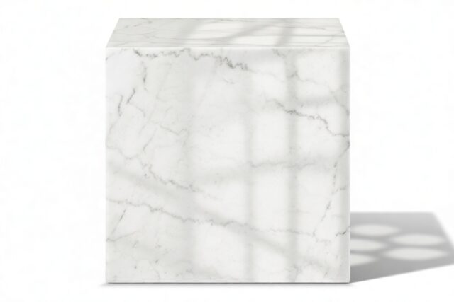 The Plinth – White Marble, Short Side Table